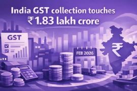 India's gross GST collections reached ₹1.83 lakh crore in February 2026